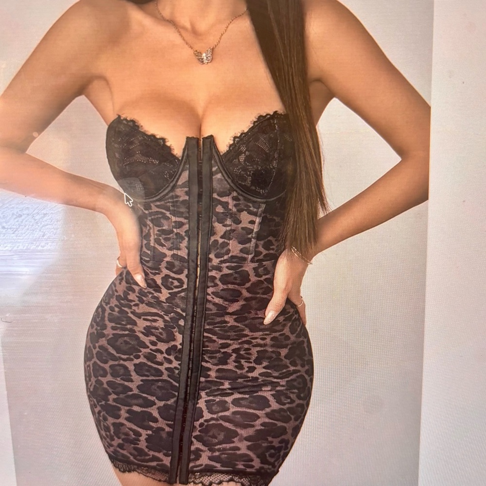 Leopard Corset Dress M